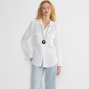Aritzia Babaton Utility Shirt - White Linen